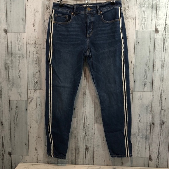 LOFT Denim - Loft Modern Skinny Black/White Strip Jeans 28